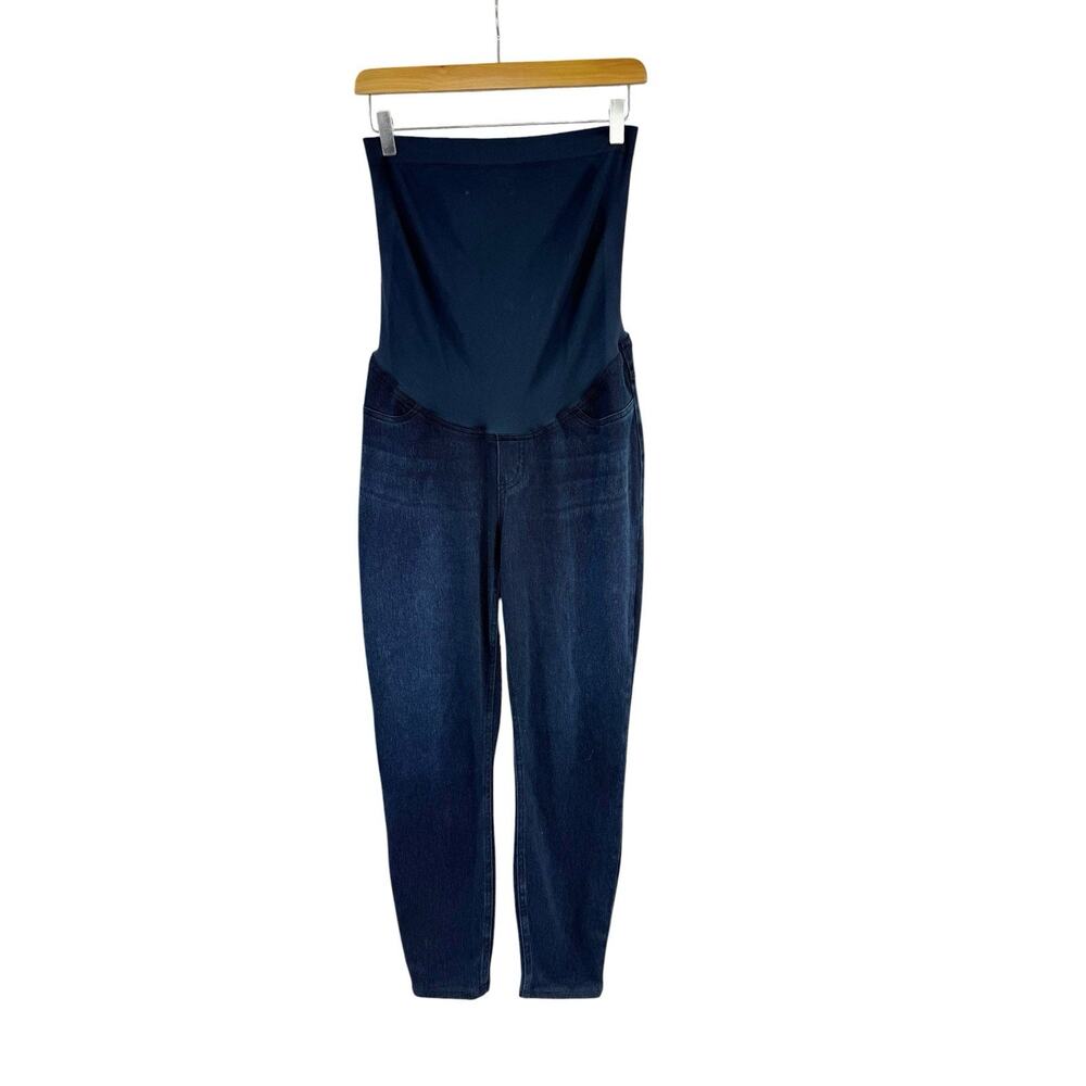 Spanx‎ Mama Dark Wash Full Panel Skinny Jeans Jeggings Maternity Womens Large